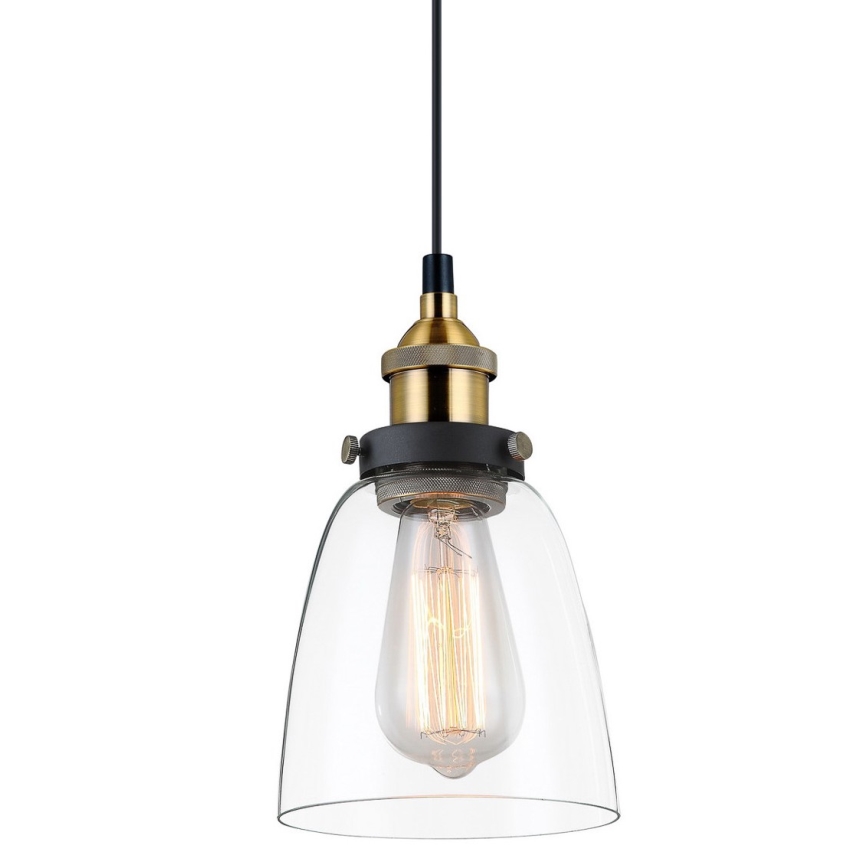 ITALUX - Подвесная люстра FRANCIS 1xE27/40W/230V черный/золотистый