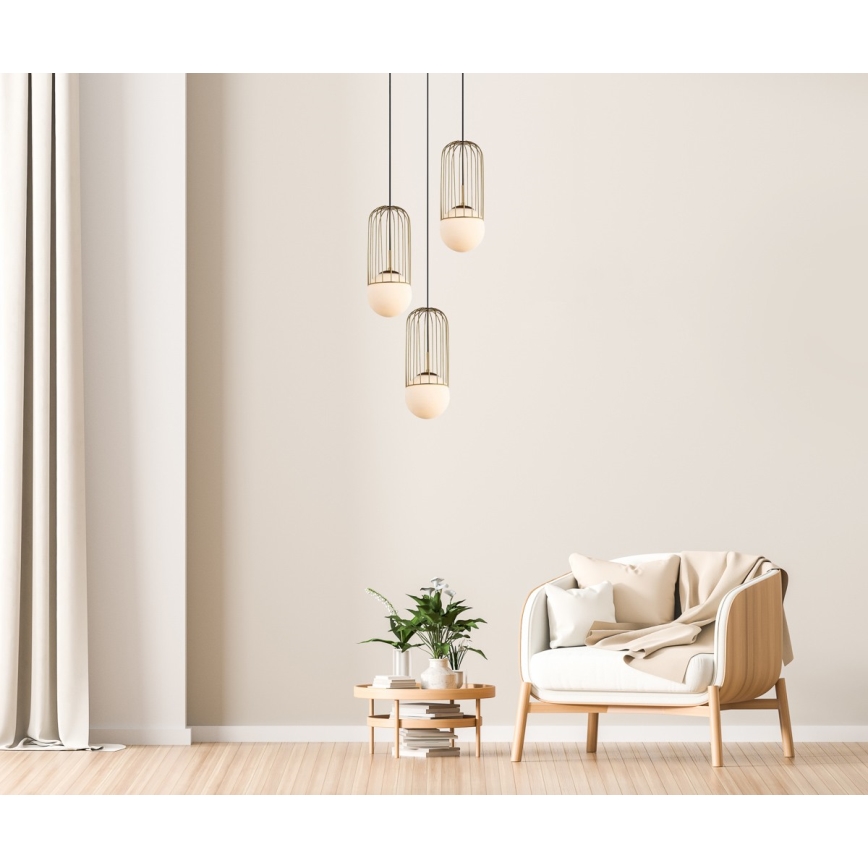 ITALUX - Подвесная люстра MATTY 3xE27/40W/230V золотистый