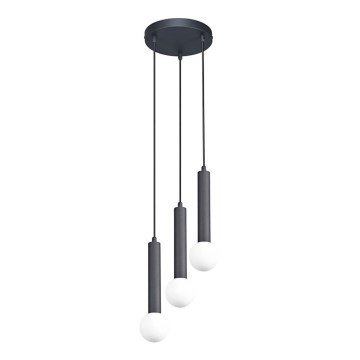 ITALUX - Підвісна люстра на тросі FILANO 3xG9/5W/230V чорна