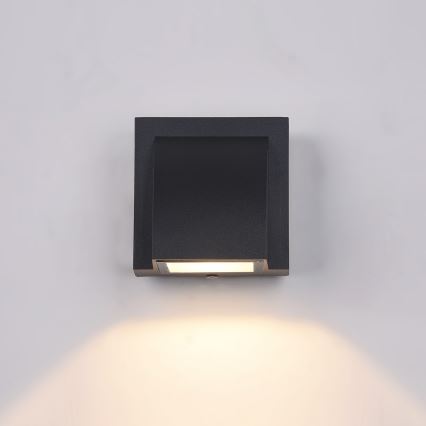 ITALUX - Вуличний світлодіодний настінний світильник EDGAR LED/3W/230V IP54 3000K чорний