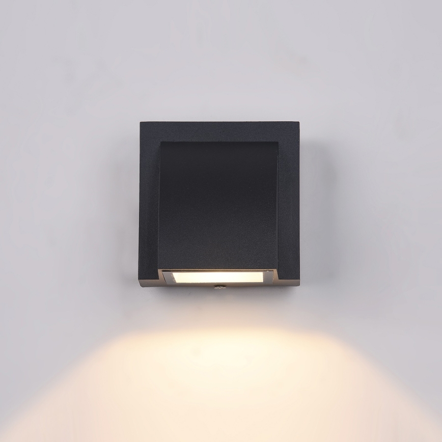 ITALUX - Вуличний світлодіодний настінний світильник EDGAR LED/3W/230V IP54 3000K чорний