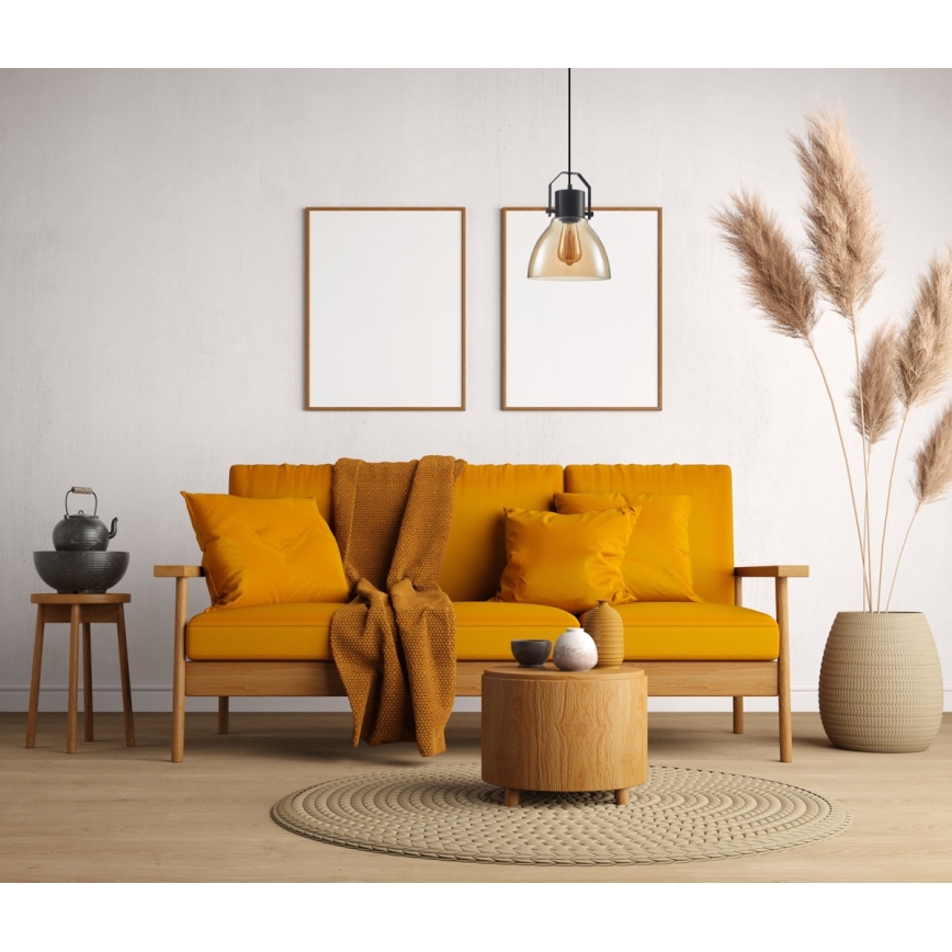 ITALUX - Подвесная люстра DARLENA 1xE27/40W/230V черный/коричневый