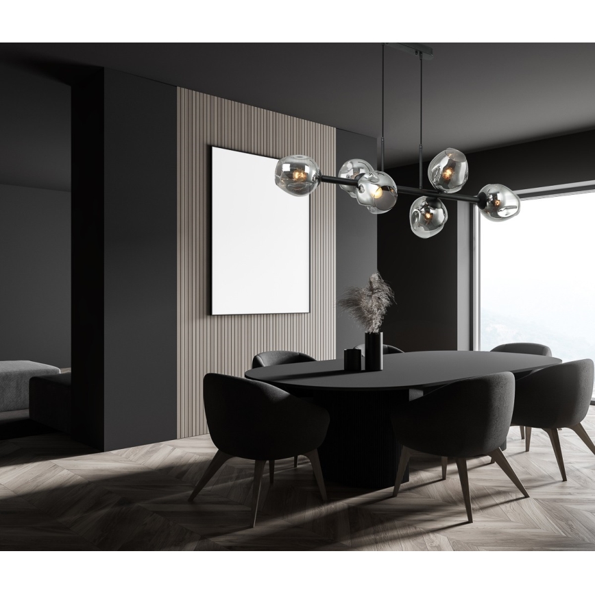 ITALUX - Підвісна люстра BORGO 6xE27/40W/230V чорний