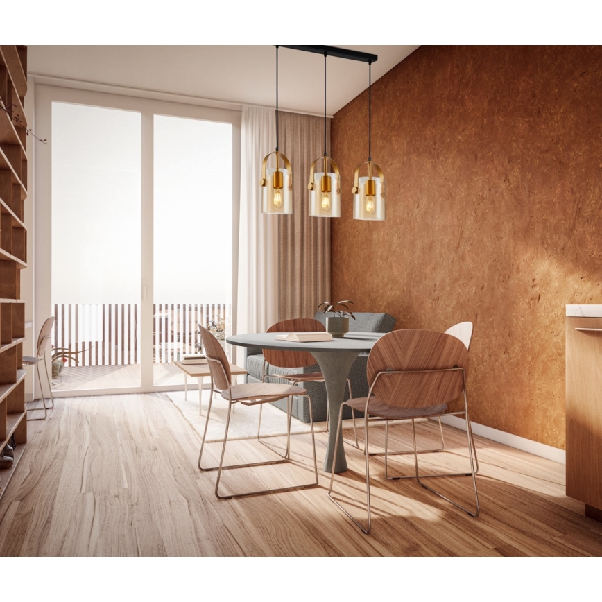 ITALUX - Подвесная люстра NANESMA 3xE27/40W/230V золотистый