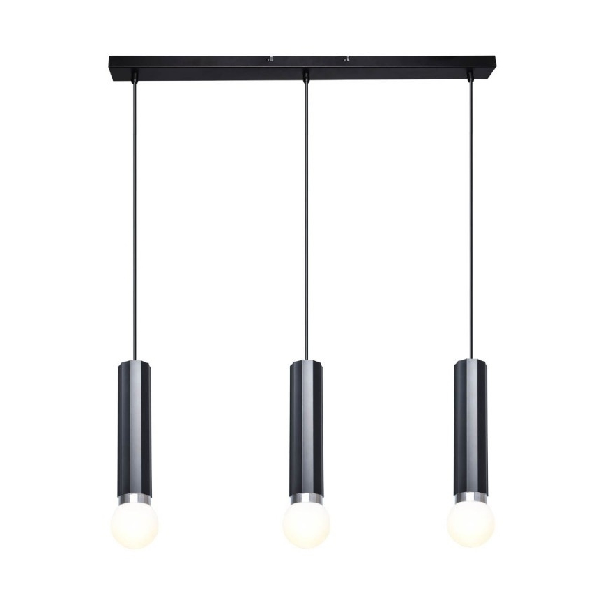 ITALUX - Люстра на тросе MACERA 3xE27/40W/230V, черная