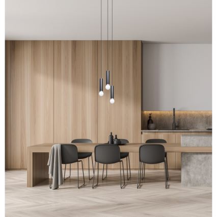 ITALUX - Люстра на шнурі MACERA 3xE27/40W/230V чорна