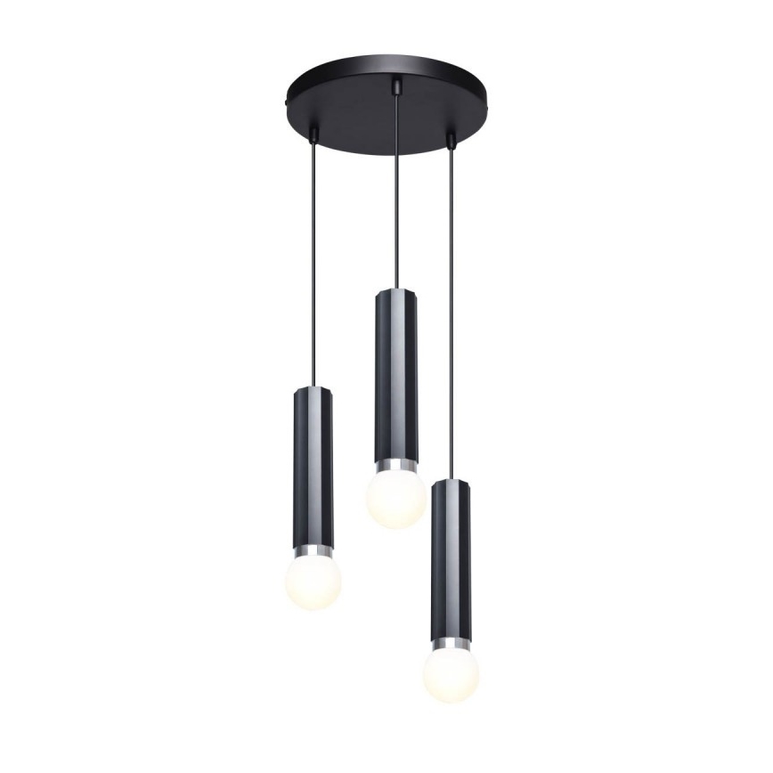 ITALUX - Люстра на шнурі MACERA 3xE27/40W/230V чорна