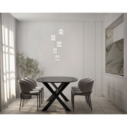 ITALUX - LED-підвісна люстра на тросі ALANI 5xLED/5,6W/230V 3000K чорний/золотий