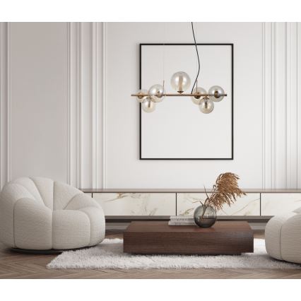 ITALUX - Люстра на тросе CANELLO 7xG9/5W/230V латунь