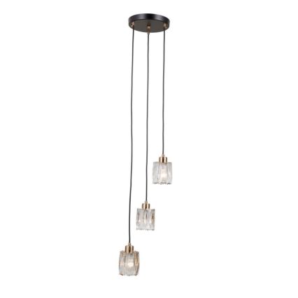 ITALUX - Подвесная люстра TORNO на тросе 3xE14/40W/230V черный/золотой