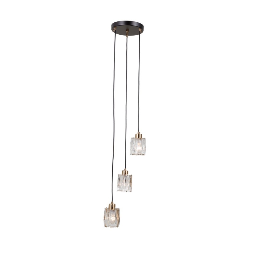 ITALUX - Подвесная люстра TORNO на тросе 3xE14/40W/230V черный/золотой