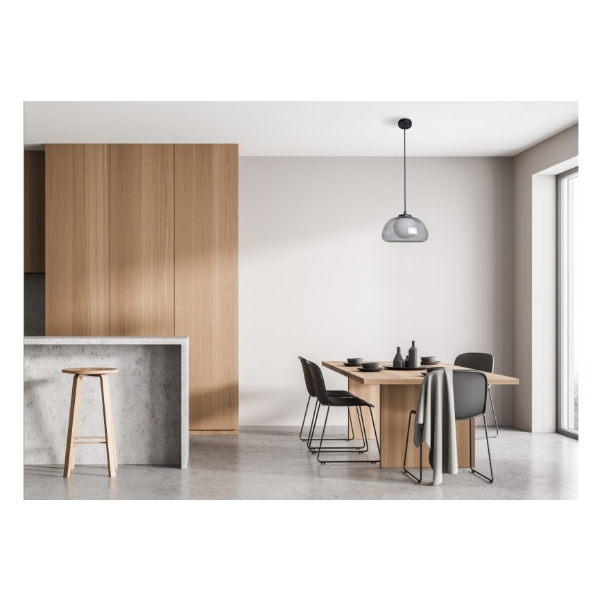 ITALUX - Люстра на тросе AINALE 1xG9/7W/230V чёрная/дымчатая