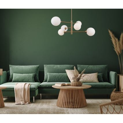 ITALUX - Люстра на штанге EVORA 6xG9/5W/230V латунь