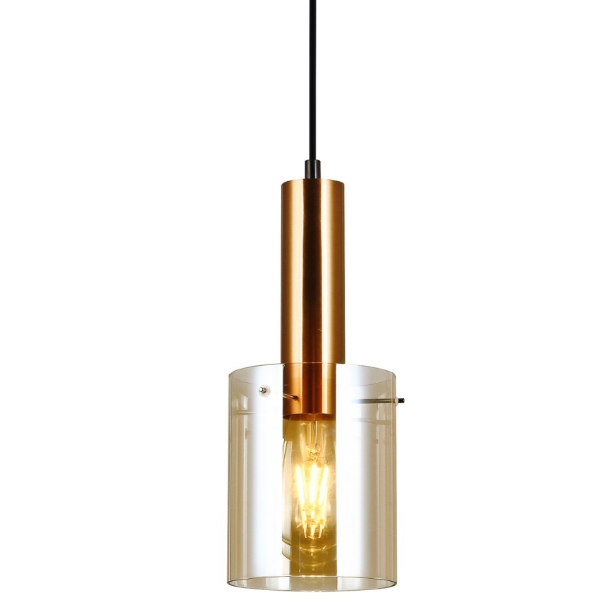 ITALUX - Подвесная люстра SARDO 1xE27/40W/230V черный/латунь