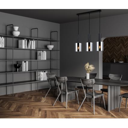 ITALUX - Підвісна люстра SARDO 3xE27/40W/230V чорний