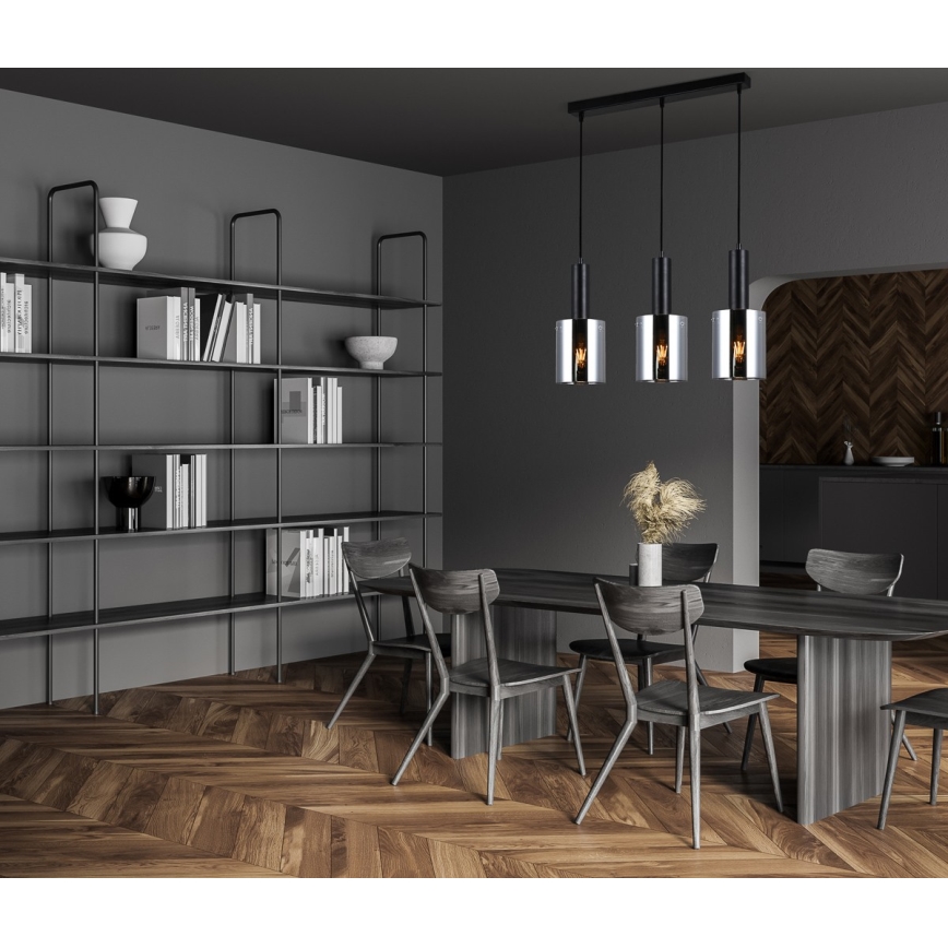 ITALUX - Подвесная люстра SARDO 3xE27/40W/230V черный