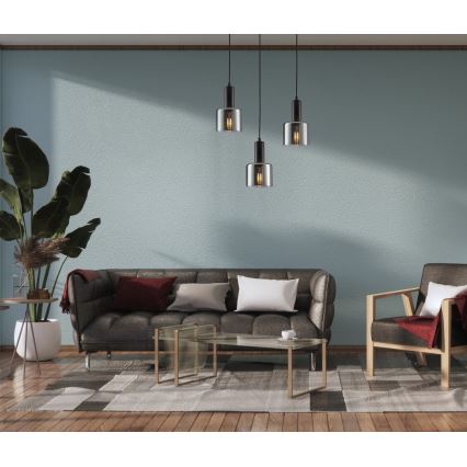 ITALUX - Підвісна люстра SANTIA 1xE27/40W/230V чорний