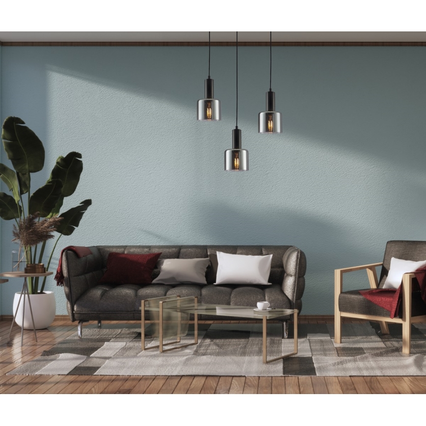 ITALUX - Підвісна люстра SANTIA 1xE27/40W/230V чорний