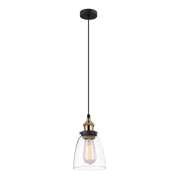ITALUX - Подвесная люстра FRANCIS 1xE27/40W/230V черный/золотистый