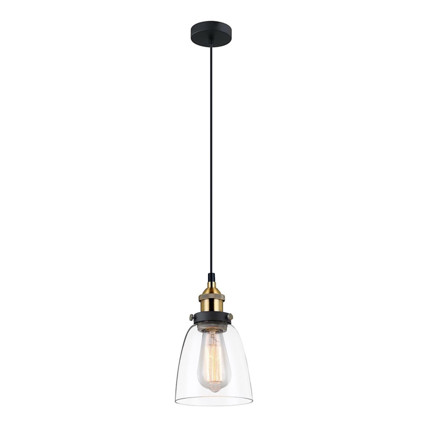 ITALUX - Подвесная люстра FRANCIS 1xE27/40W/230V черный/золотистый