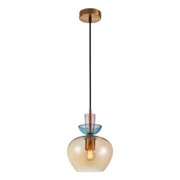 ITALUX - Подвесная люстра на тросе FANDA 1xE27/40W/230V золотая/дымчато-бежевая
