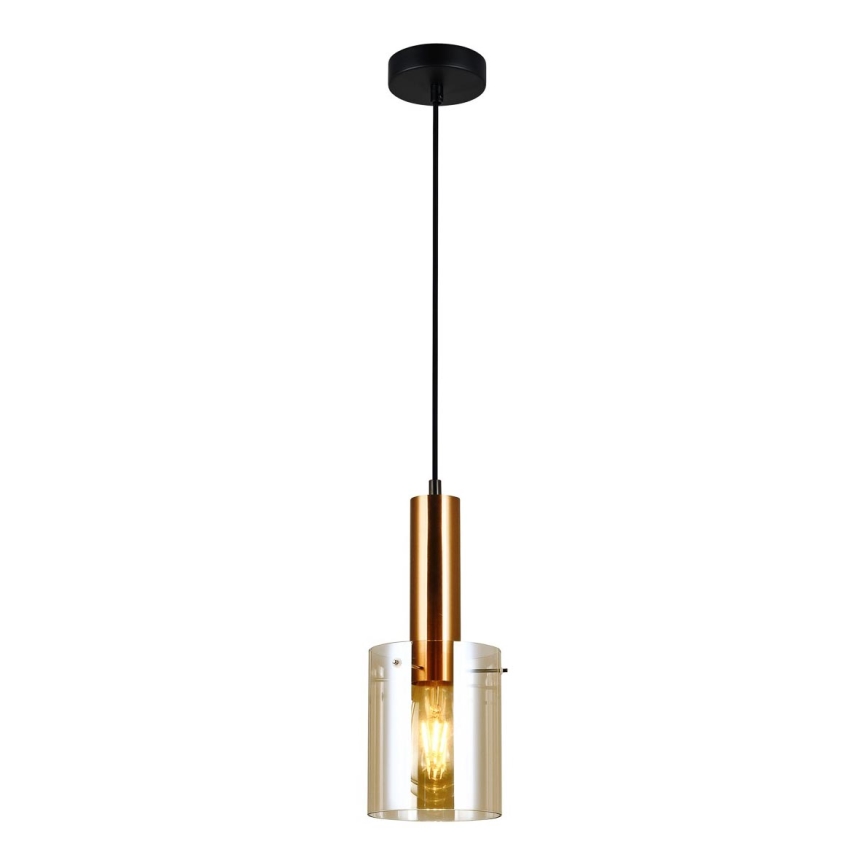 ITALUX - Подвесная люстра SARDO 1xE27/40W/230V черный/латунь
