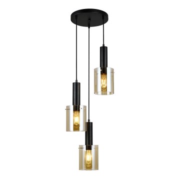 ITALUX - Подвесная люстра SARDO 3xE27/40W/230V черный/золотистый