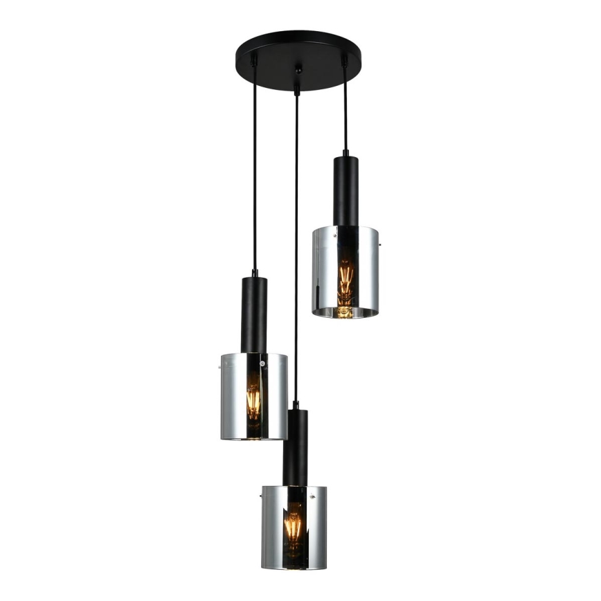 ITALUX - Подвесная люстра SARDO 3xE7/40W/230V черный