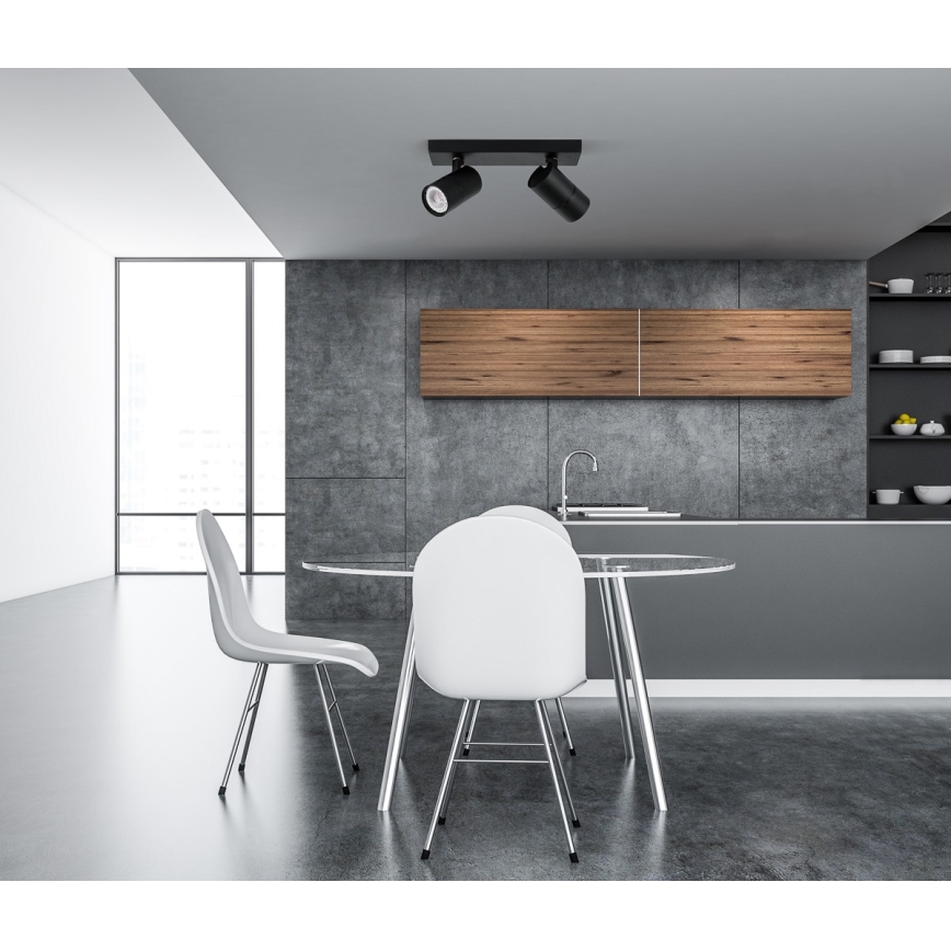 ITALUX - Точковий світильник LACONI 2xGU10/35W/230V чорний