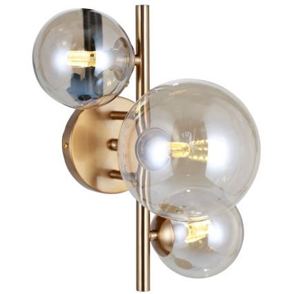 ITALUX - Настінний світильник CANELLO 3xG9/5W/230V латунь