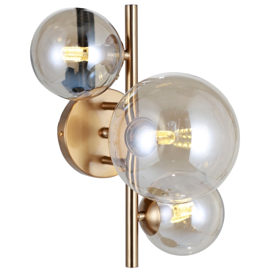 ITALUX - Настінний світильник CANELLO 3xG9/5W/230V латунь