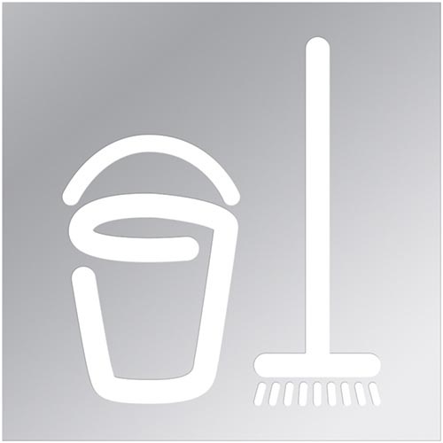 Ікона - Кімната для прибирання 12x12 cm нержавіюча/срібляста