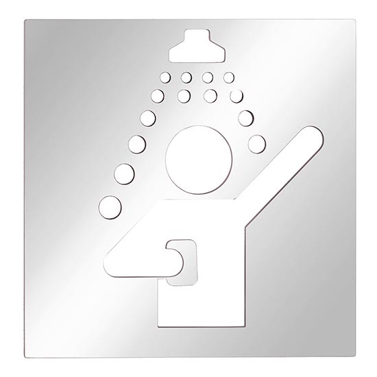 Іконка Душ 12x12 cm нержавіюча/срібляста