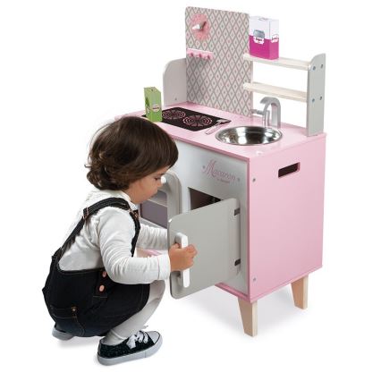 Janod - Деревянная кухня MACARON розовая