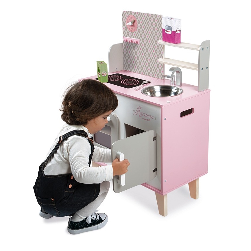 Janod - Деревянная кухня MACARON розовая