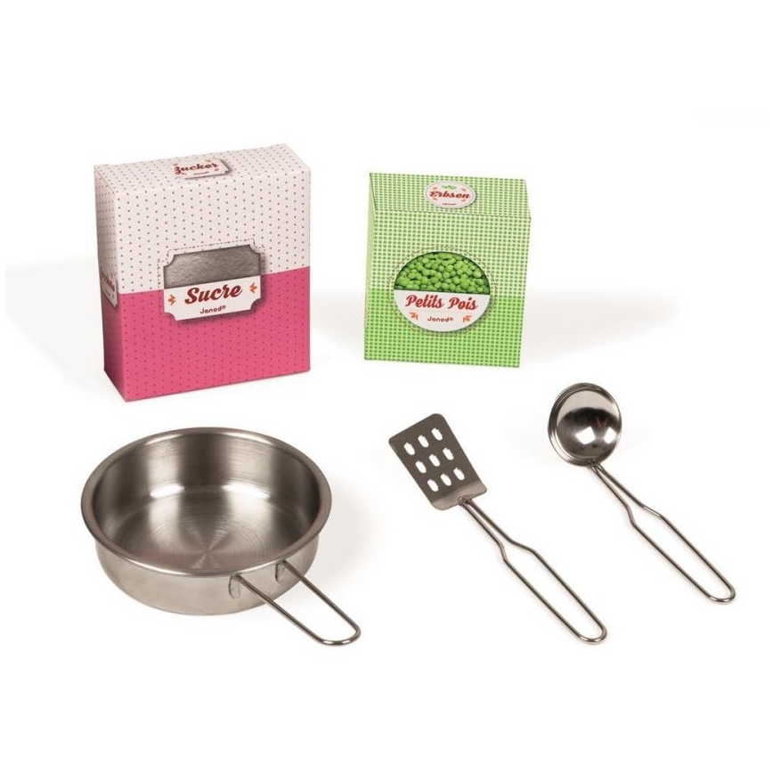 Janod - Деревянная кухня MACARON розовая