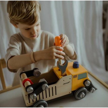 Janod - Деревʼяний конструктор BRICOKIDS вантажівка