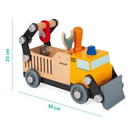 Janod - Деревʼяний конструктор BRICOKIDS вантажівка