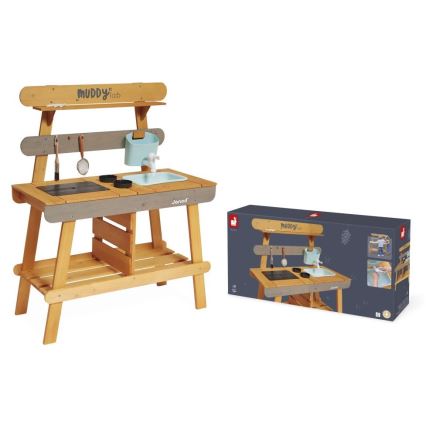 Janod - Детская уличная деревянная кухня MUDDY LAB