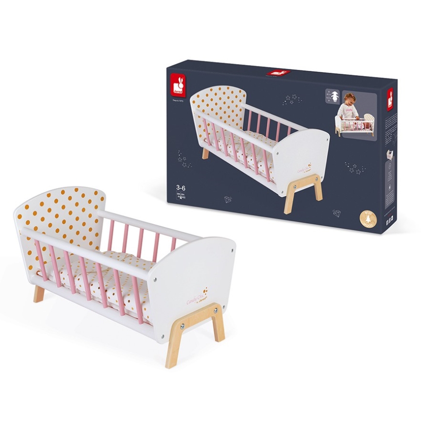 Janod - Ліжечко для ляльки CANDY CHIC