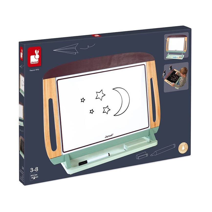 Janod - Магнитная настольная доска зеленый/коричневый