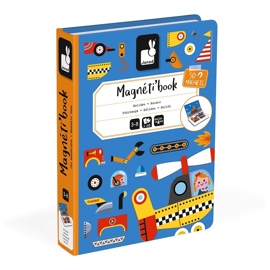 Janod - Магнітний інтерактивний набір MAGNETIBOOK транспортні засоби
