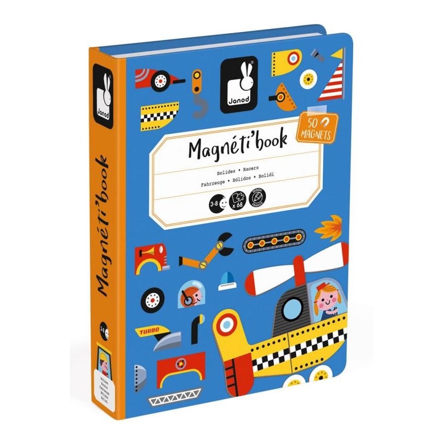 Janod - Магнітний інтерактивний набір MAGNETIBOOK транспортні засоби