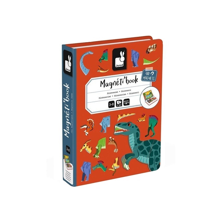 Janod - Магнитный интерактивный набор MAGNETIBOOK динозавры