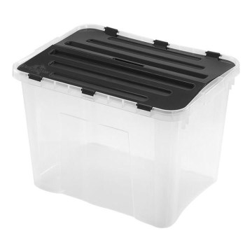 Ящик для зберігання DRAGON 42 л чорний/прозорий
