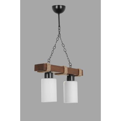 JASMIN Chandelier 2xE27/40W/230V brown/white