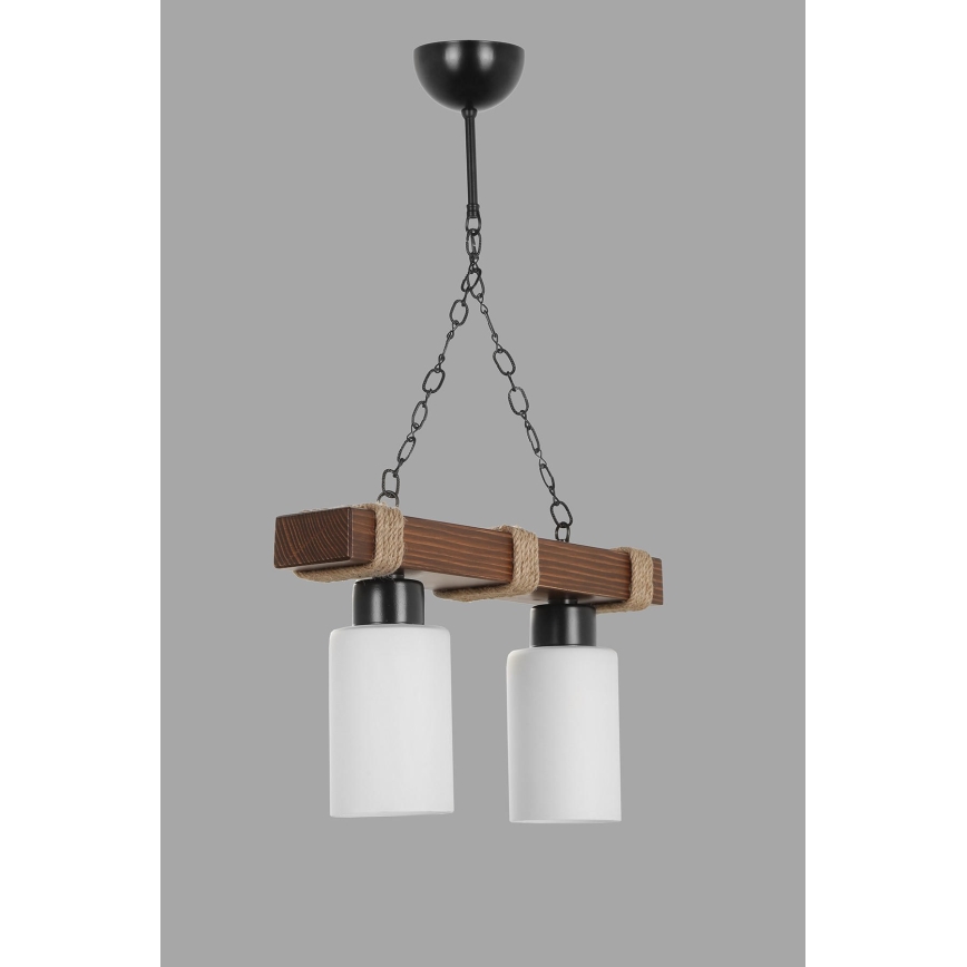 JASMIN Chandelier 2xE27/40W/230V brown/white