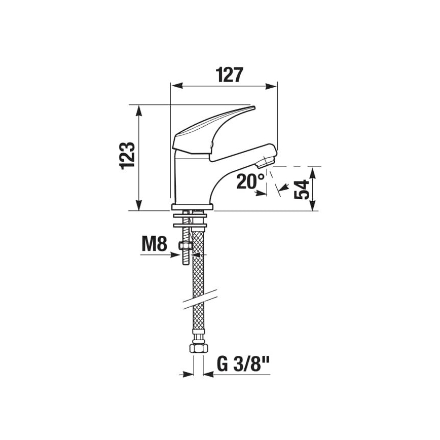 JIKA H3111N10041101 - Змішувач для умивальника TALAS 12,3 см глянцевий хром