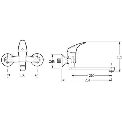 JIKA H3111N70042301 - Змішувач для умивальника TALAS 15,5 см блискучий хром