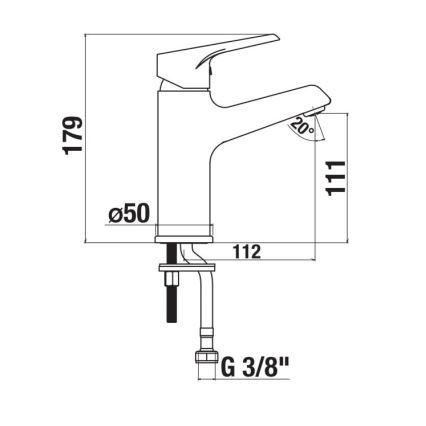JIKA H3111W10041101 - Смеситель для умывальника CUBE 17,9 см блестящий хром